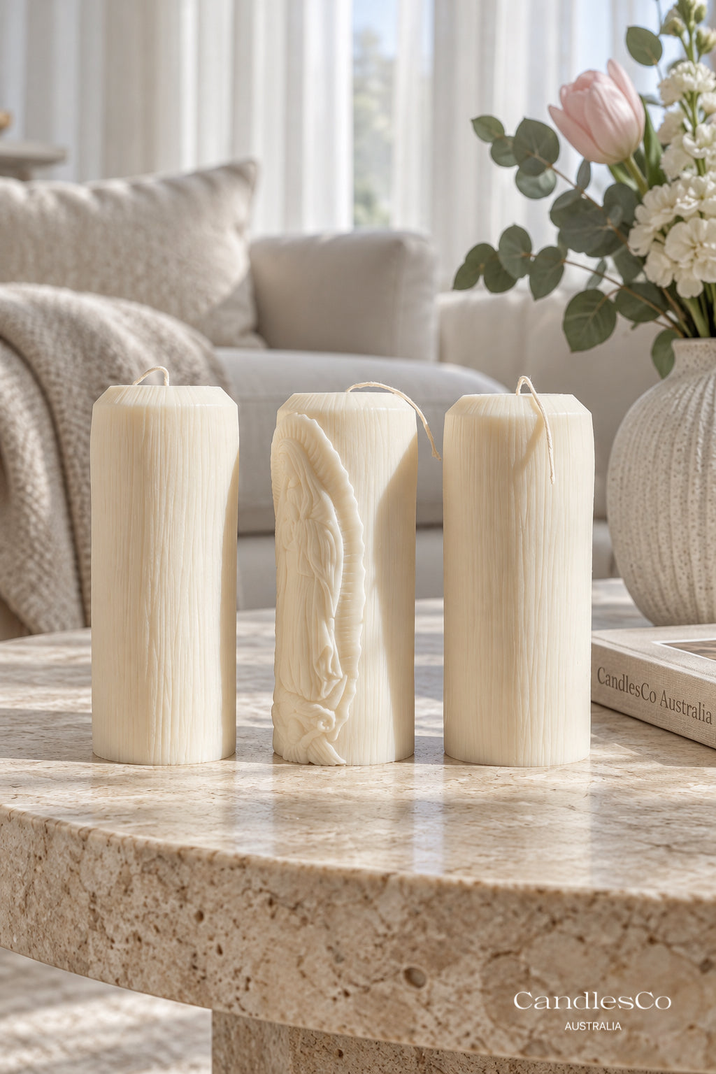 Catholic Religious Pillar Candle – Jesus, Virgin Mary & Saints Soy Candle