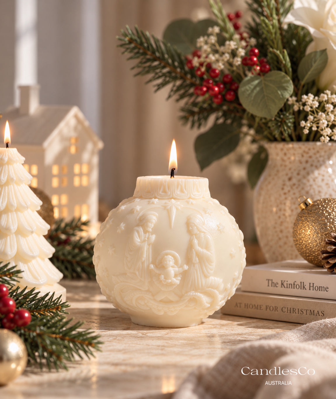 Large Christmas Bauble Candle