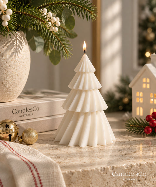 Pleated Christmas Tree Candle – Handmade Soy Christmas Candle
