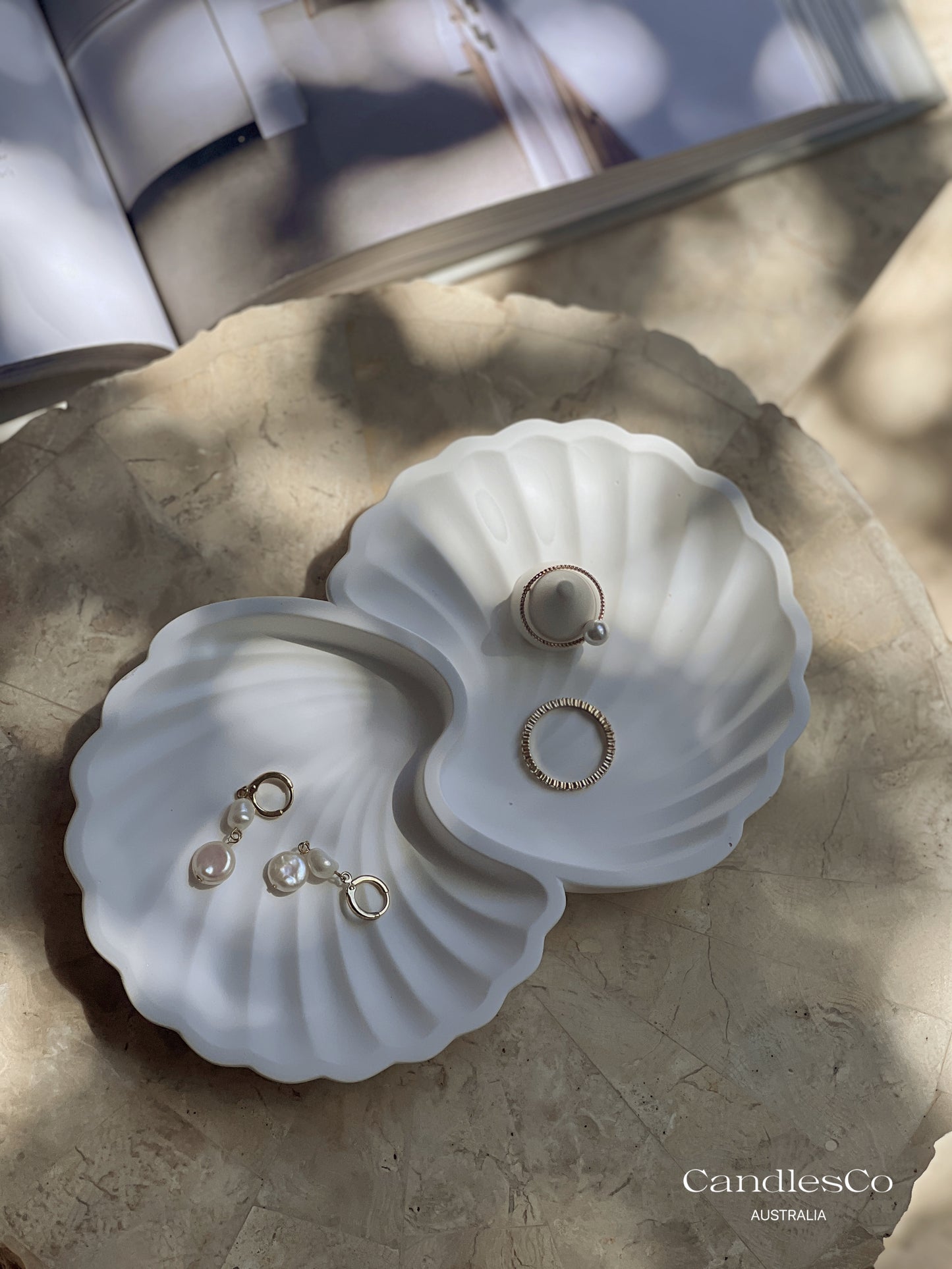 Shell Double Trinket Dish