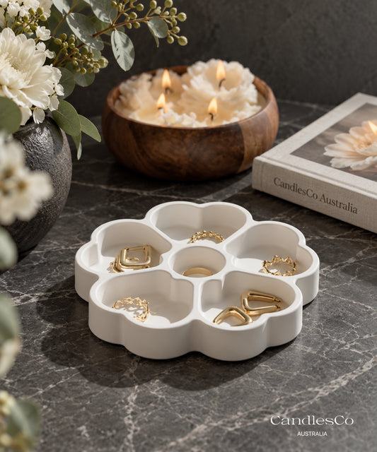 Flower Jewellery Organiser Tray | Heart-Shaped Trinket Dish
