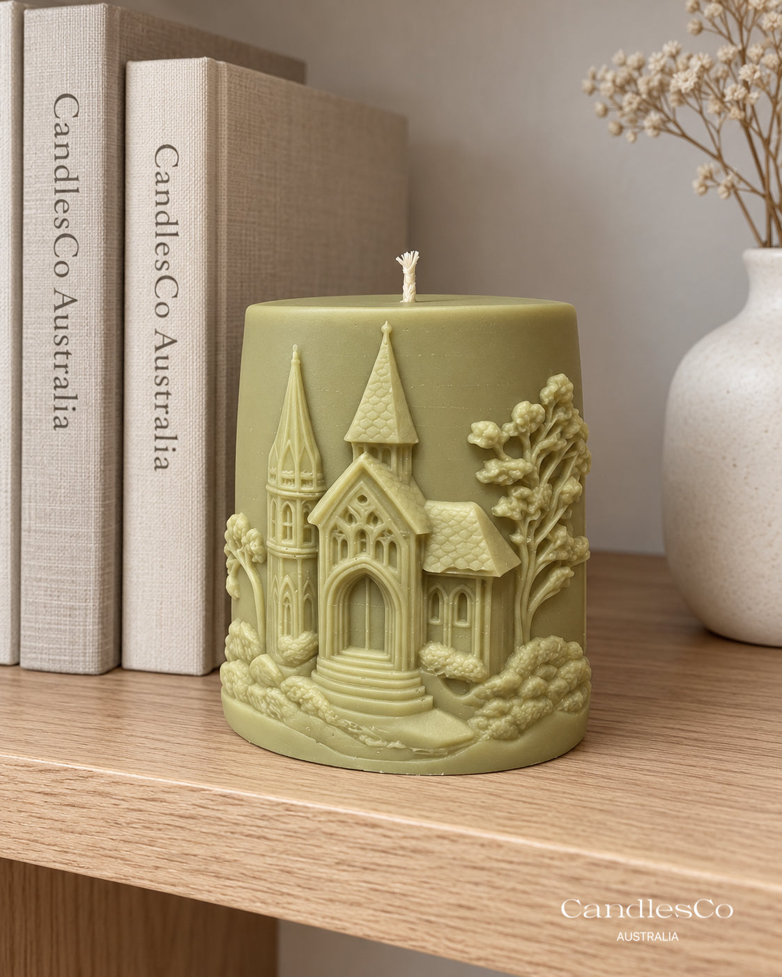 Church Pillar Candle – Handmade Unscented Soy Wax Candle