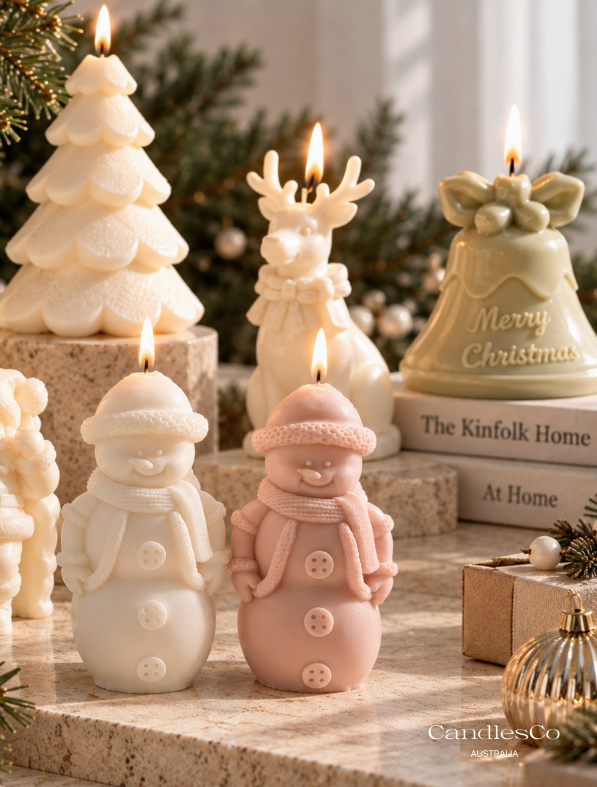 Large Snowmen Candle