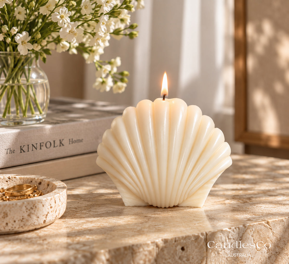 Scallop Shell Candle – Handmade Soy Sculptural Candle