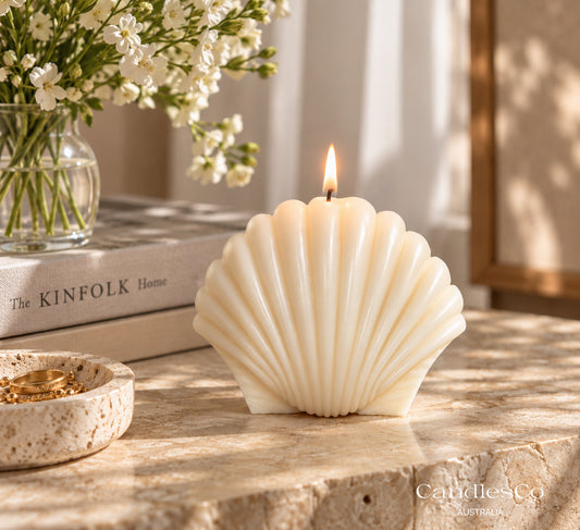 Scallop Shell Candle – Handmade Soy Sculptural Candle