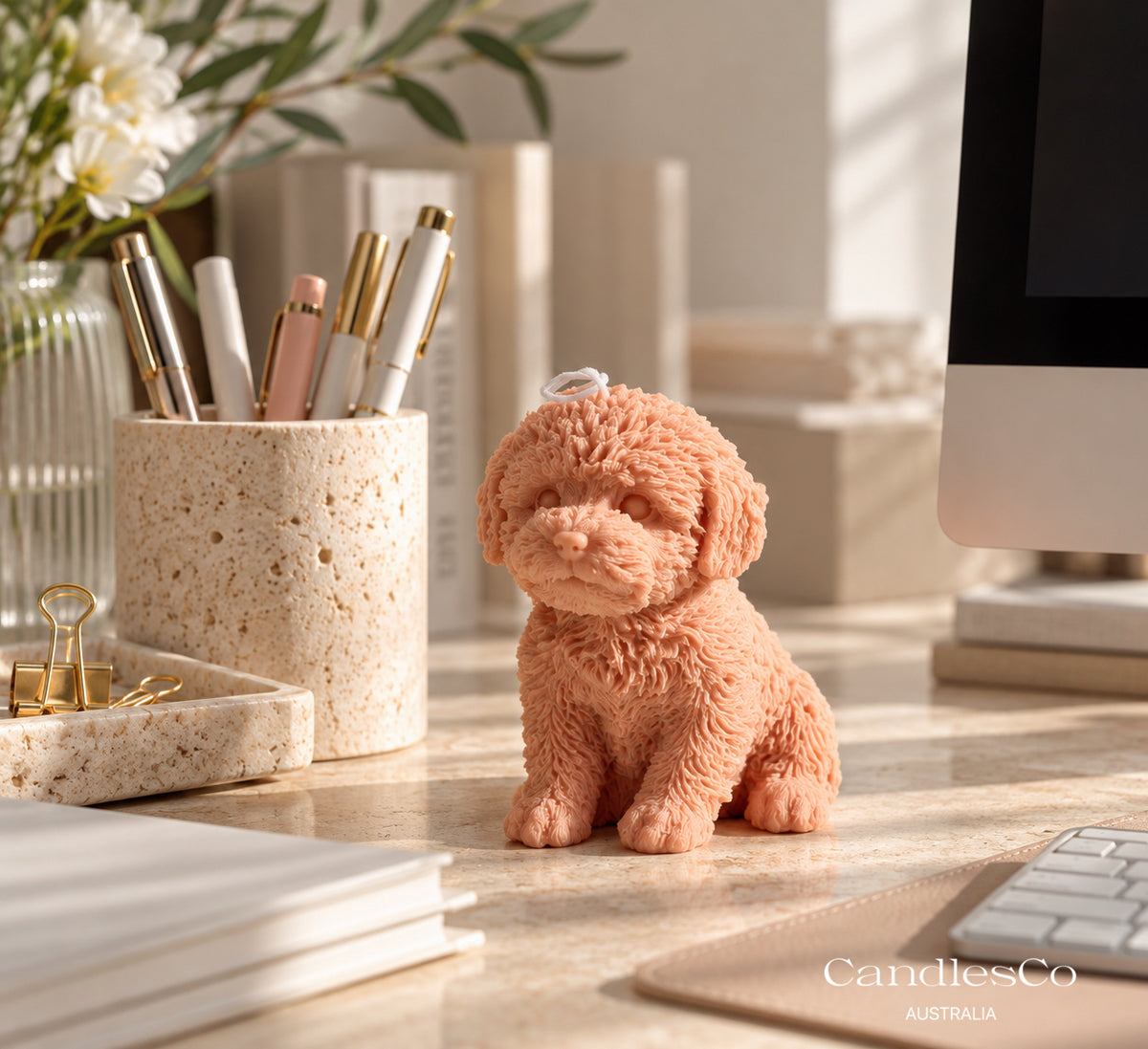 Fluffy Puppy Sculptural Candle