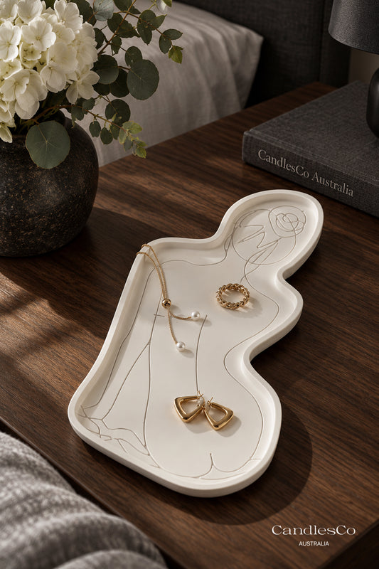 Abstract Woman Silhouette Trinket Tray | Handmade Jewellery Dish