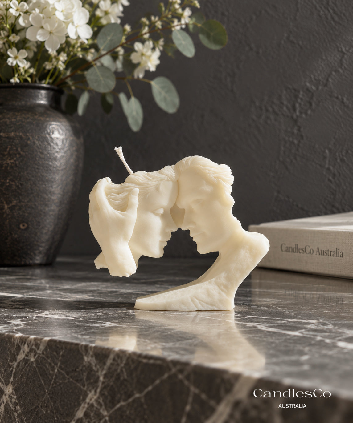 Romantic Couple Sculptural Candle – Handmade Lovers Soy Candle | Wedding, Anniversary & Valentine’s Day Gift