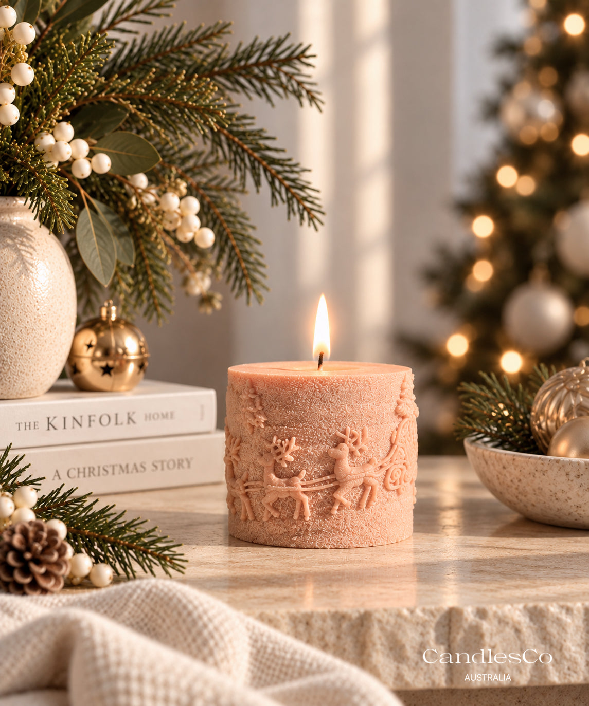 Christmas Santa Pillar Candle