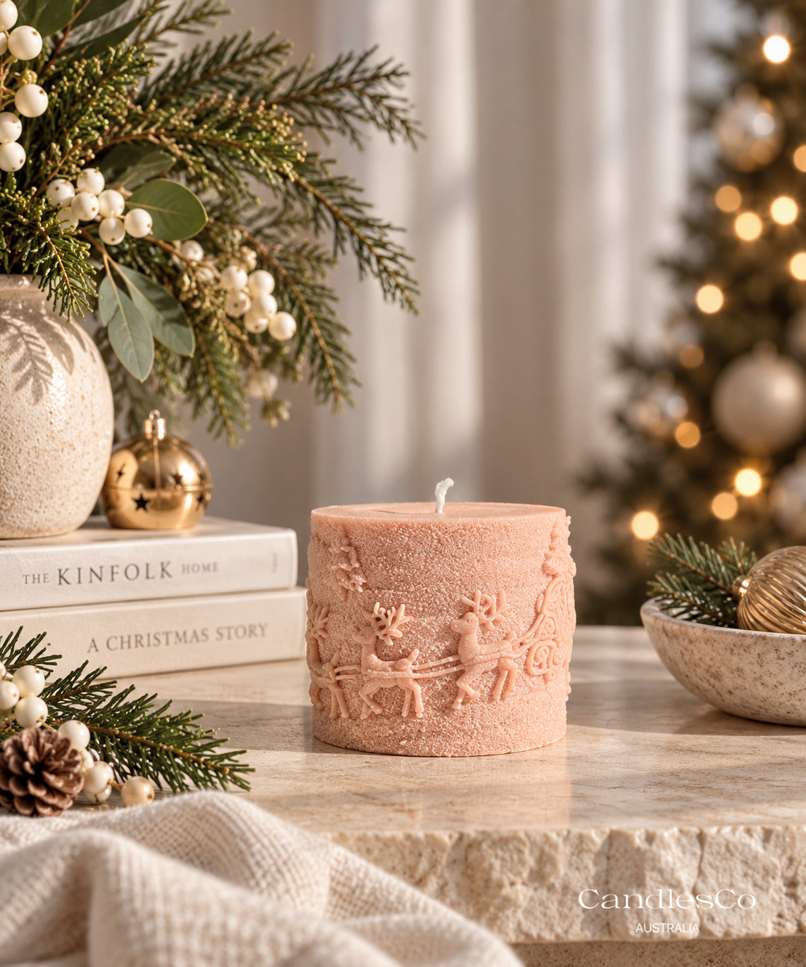 Christmas Santa Pillar Candle