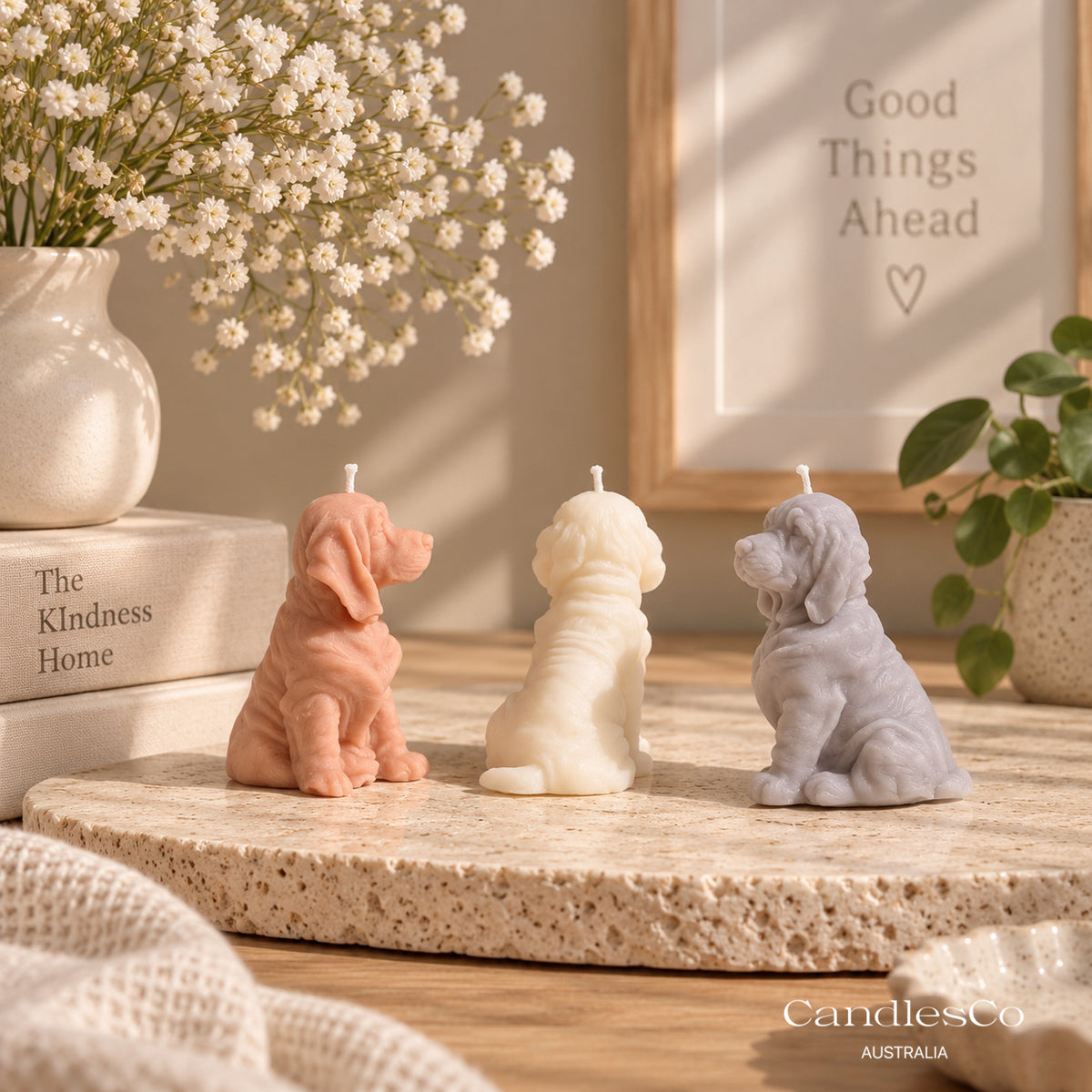 Sitting Spaniel Puppy Candle – Handmade Unscented Soy Wax Dog Candle | Cute Dog Lover Gift & Home Décor