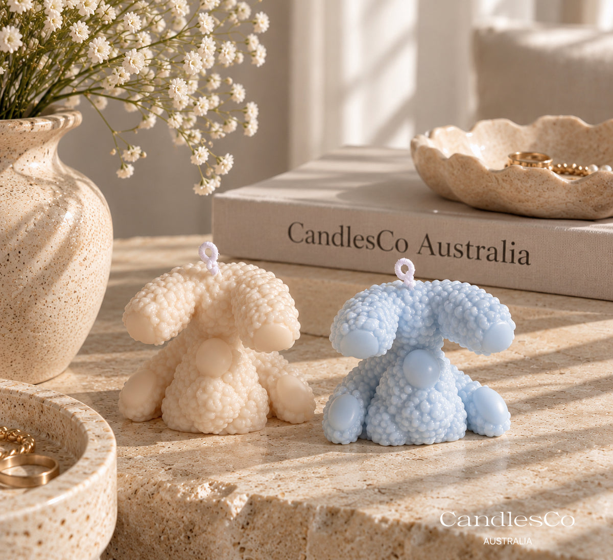Upside Down Teddy Bear Candle – Handmade Unscented Soy Wax Candle | Cute Bubble Teddy & Baby Shower Gift