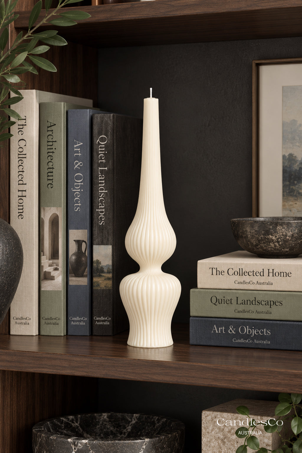 Fluted Sculptural Spire Candle – Handmade Architectural Soy Candle