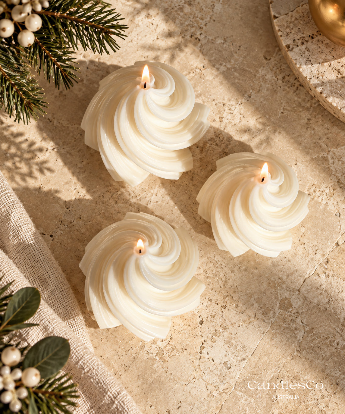 Twist Christmas Tree Candle – Handmade Soy Christmas Candle