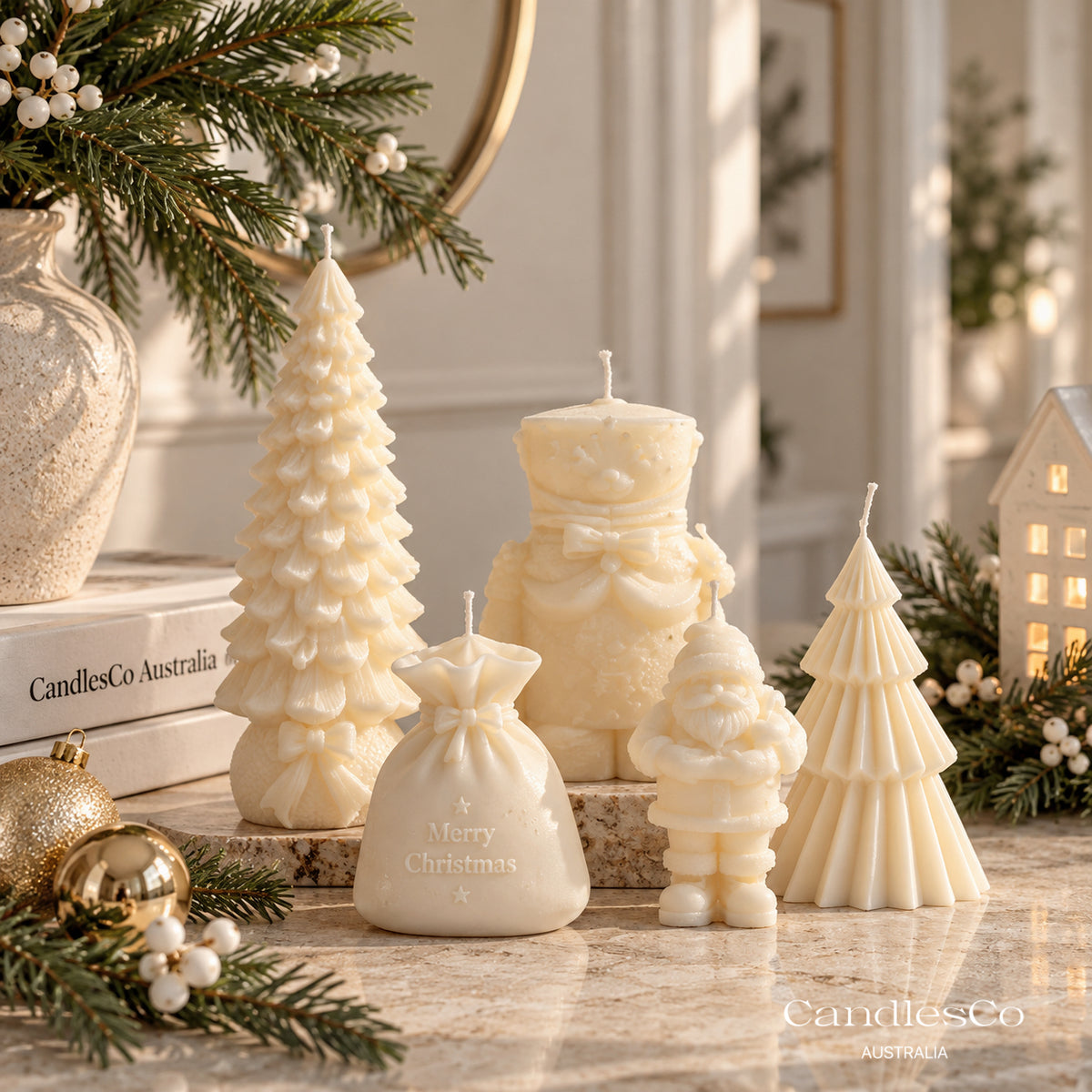 Bow Christmas Tree Candle – Handmade Soy Christmas Candle