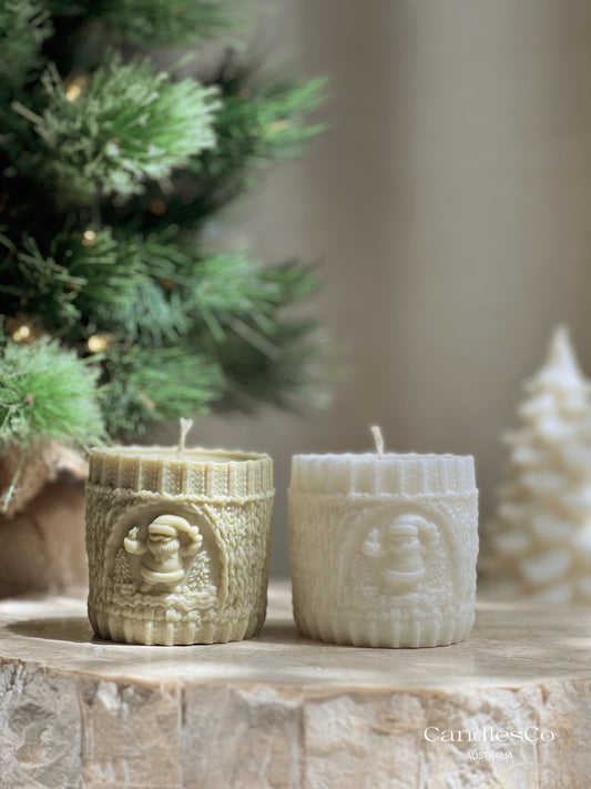 Christmas Knit Pillar Candle
