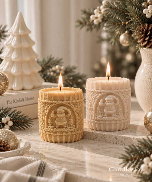 Christmas Knit Pillar Candle