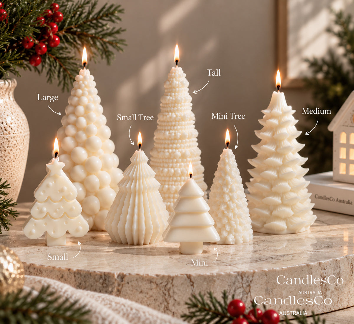 Christmas Tree Candle Collection – Handmade Soy Christmas Candles | 7 Styles
