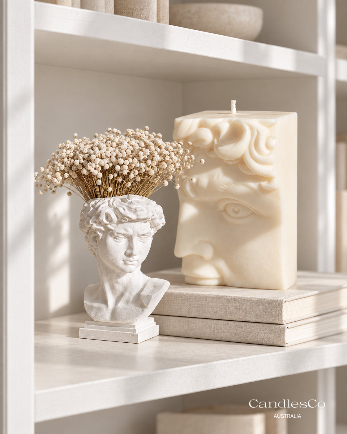 David Face Candle – Handmade Michelangelo Sculptural Soy Wax Candle
