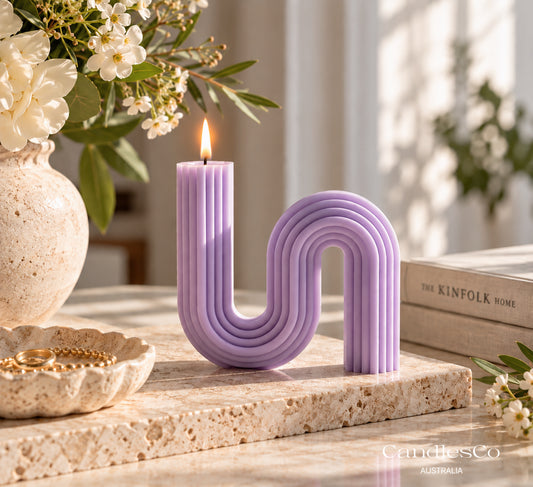 Wavy Rainbow Candle – Handmade Sculptural Soy Wax Statement Candle