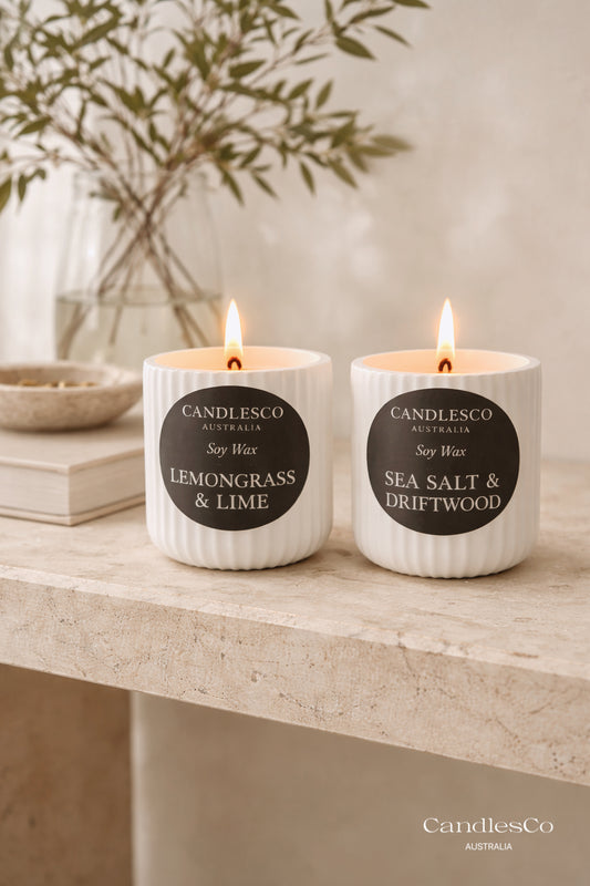 Ribbed Scented Vessel Candle