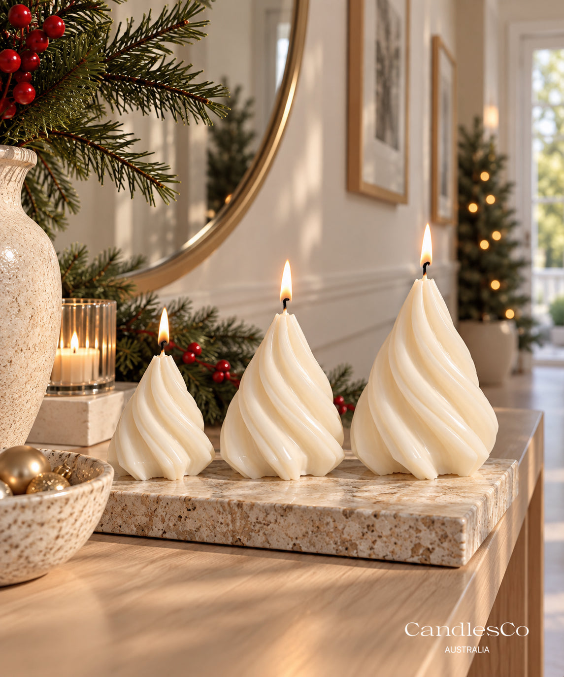 Twist Christmas Tree Candle – Handmade Soy Christmas Candle