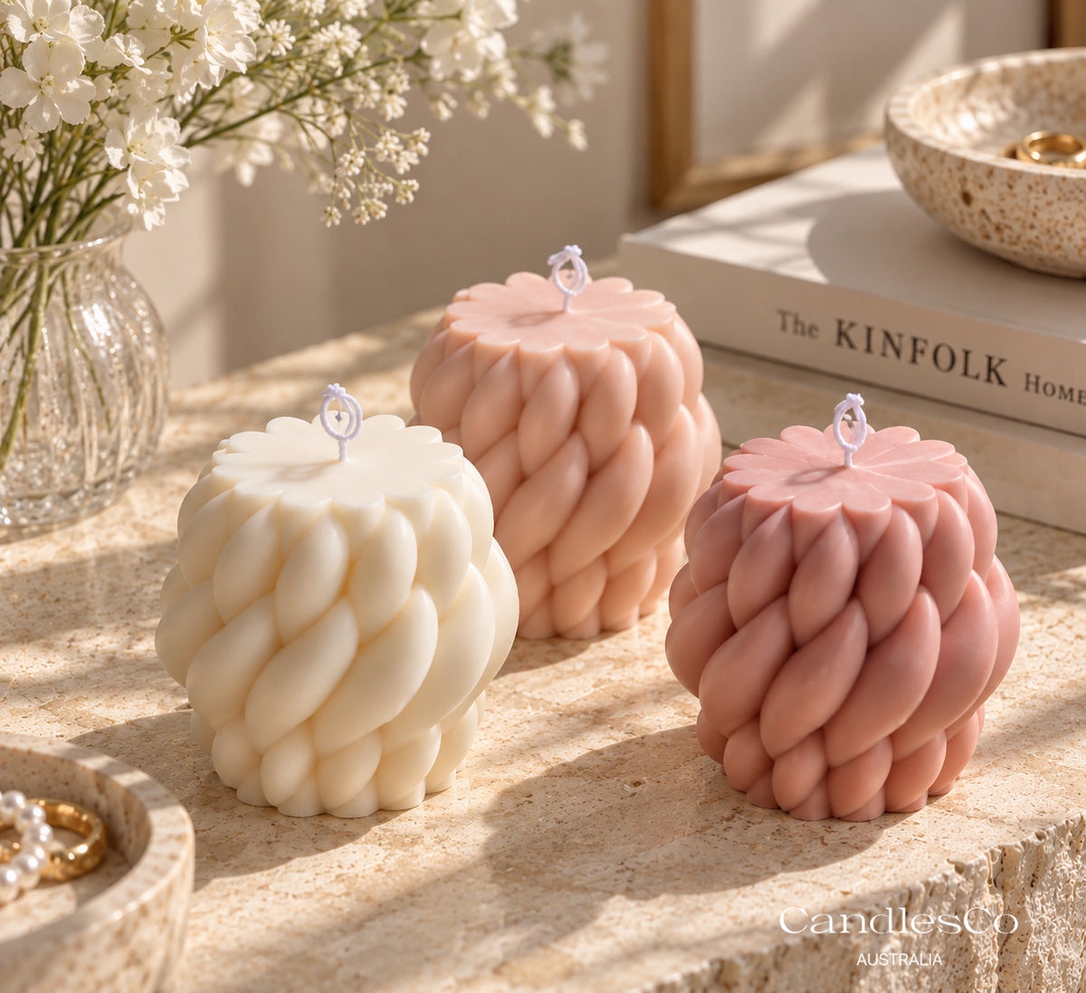 Chunky Knit Candle – Braided Soy Pillar Candle