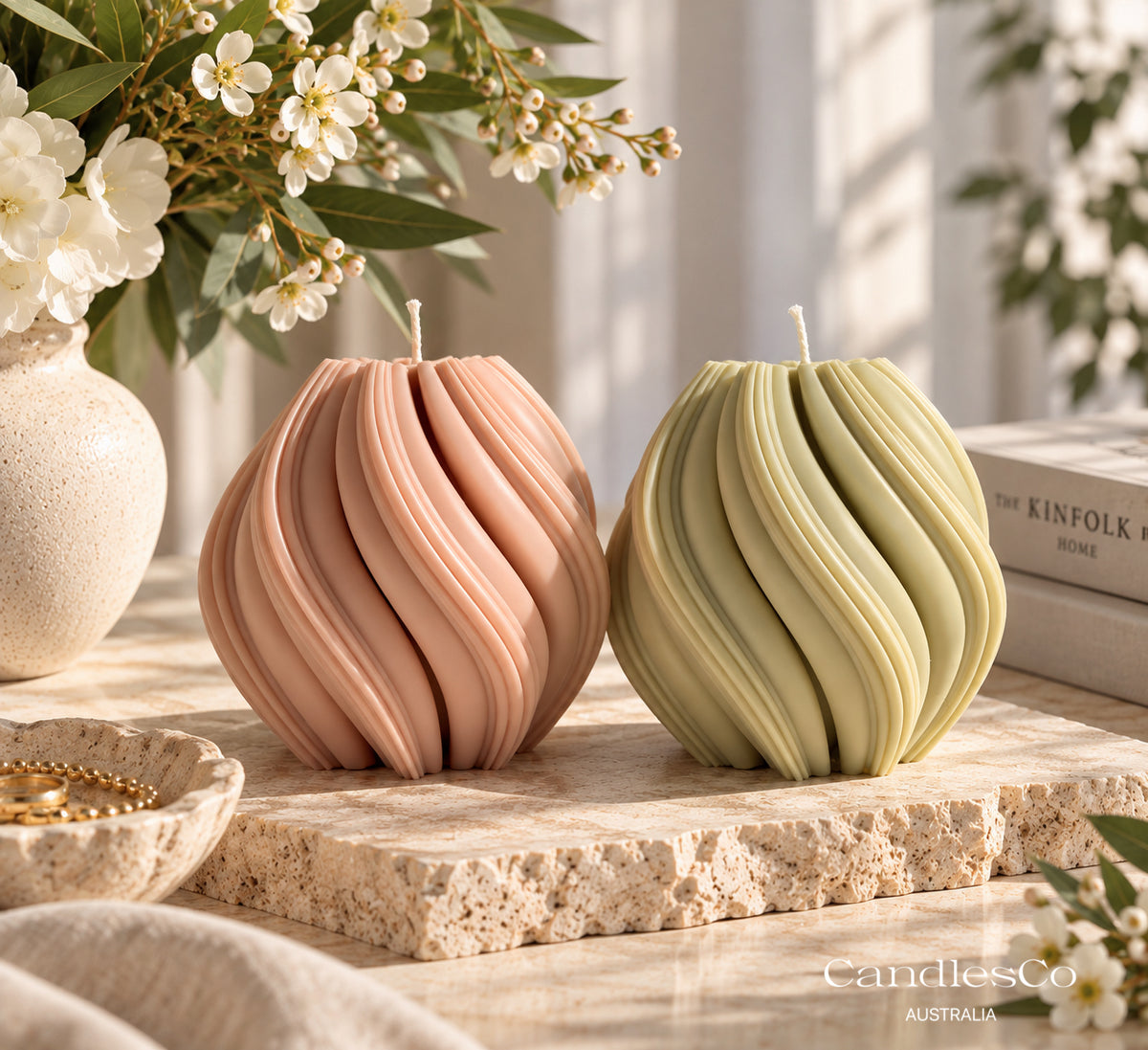 Twisted Orb Candle – Handmade Sculptural Soy Wax Candle