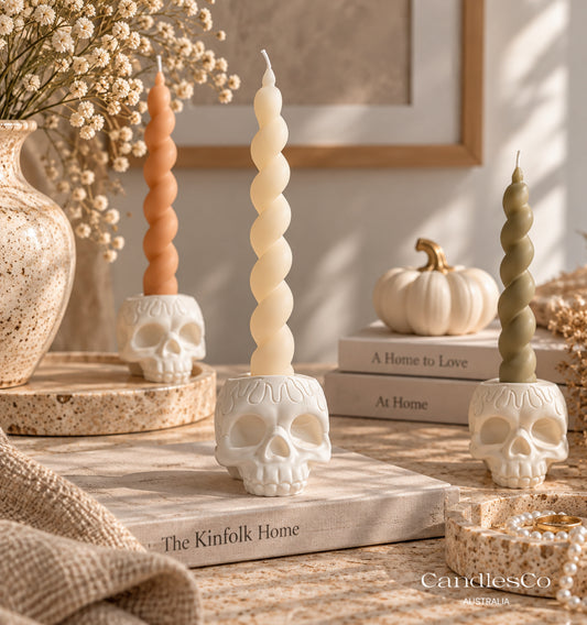 Skull Candlestick Holder | Gothic Taper Candle Holder