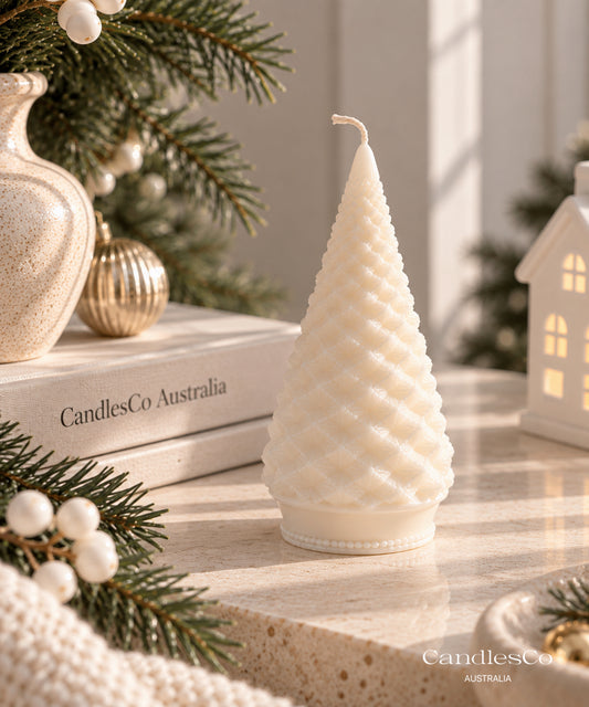 Woven Christmas Tree Candle – Handmade Soy Christmas Candle