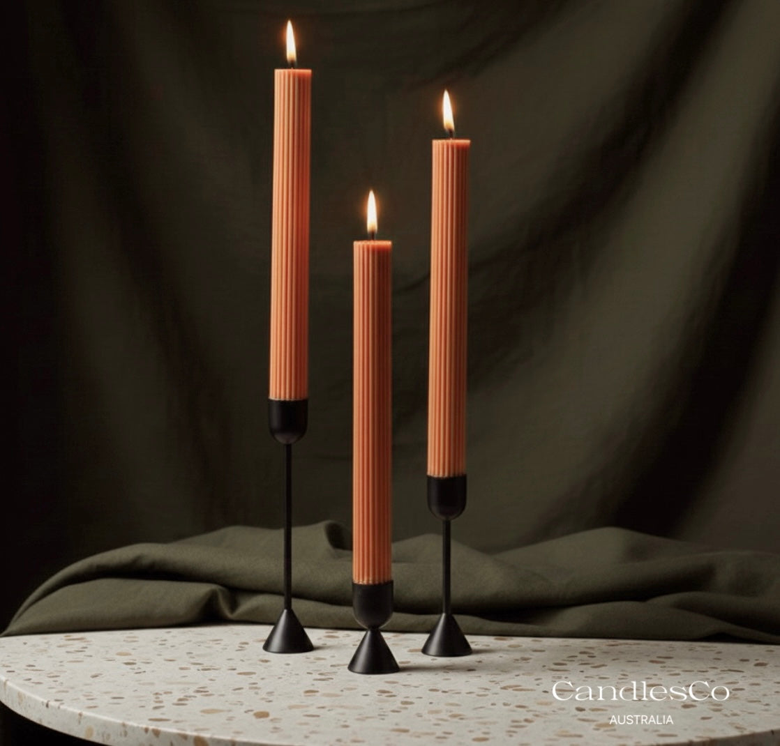 The Fluted Taper | Ribbed Sculptural Soy Candle