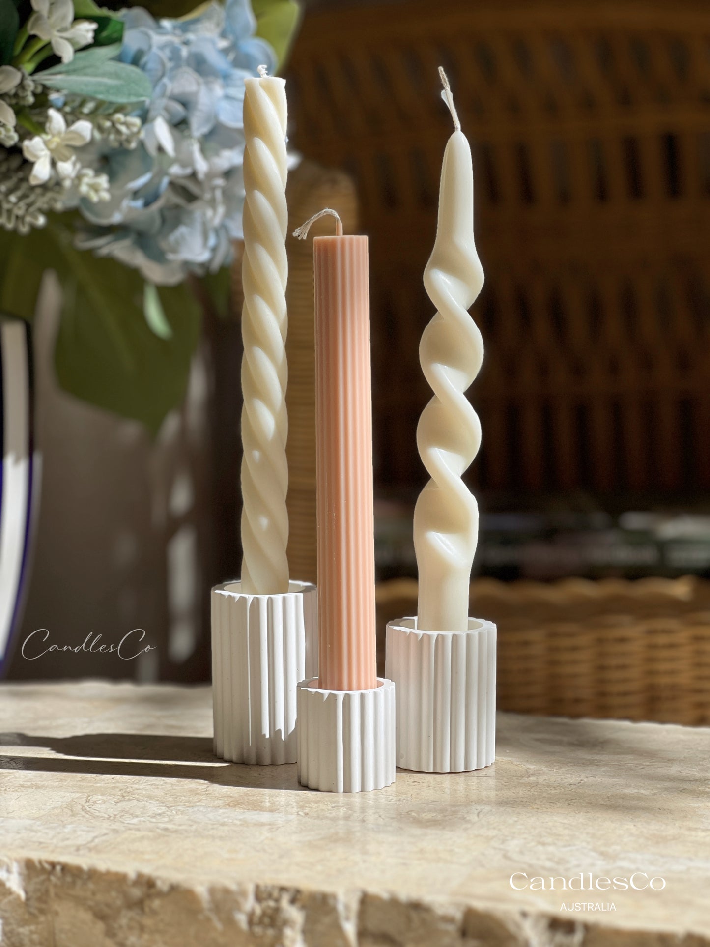 Ribbed Candlestick Holder