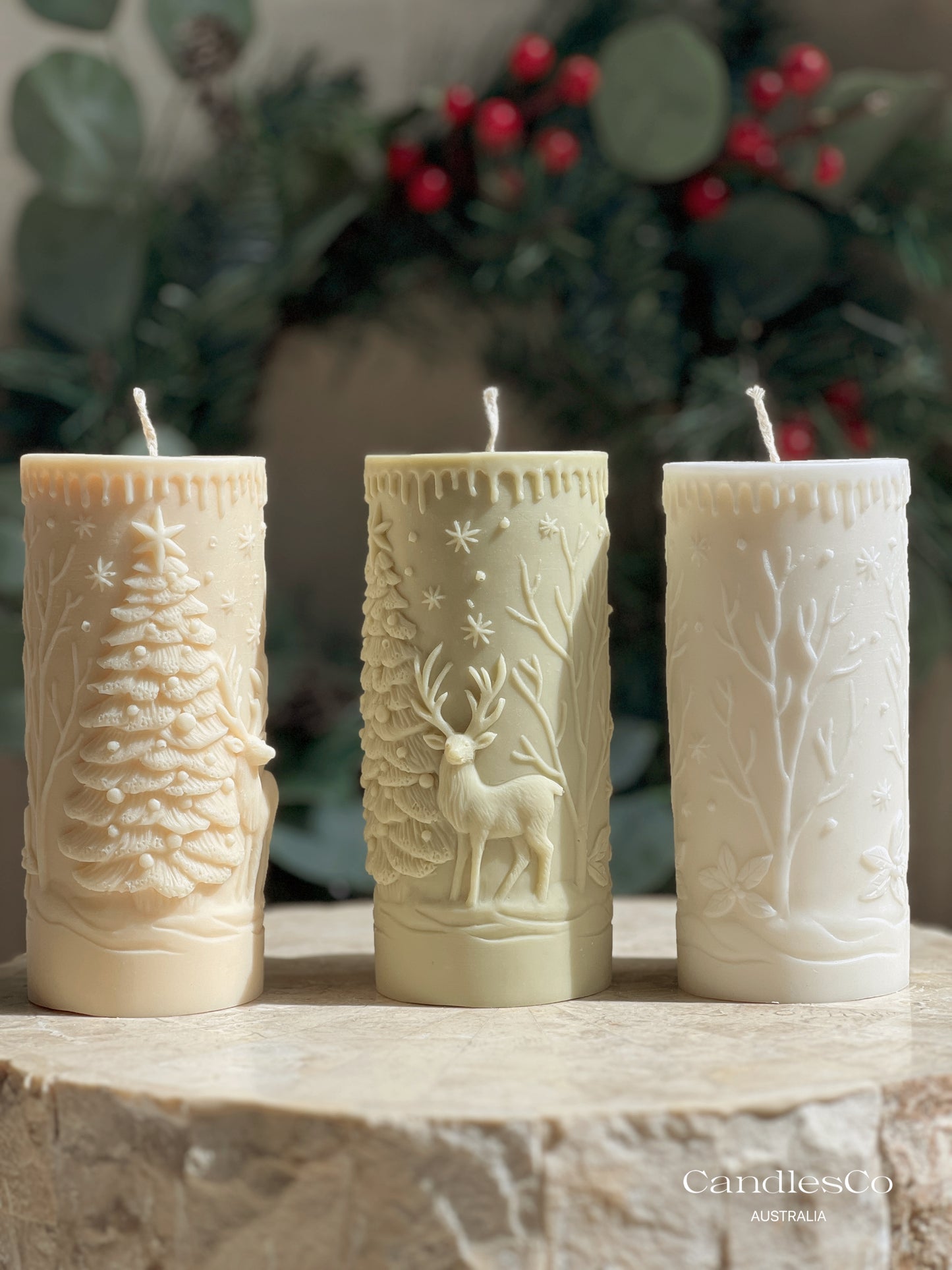 Reindeer Forest Pillar Candle