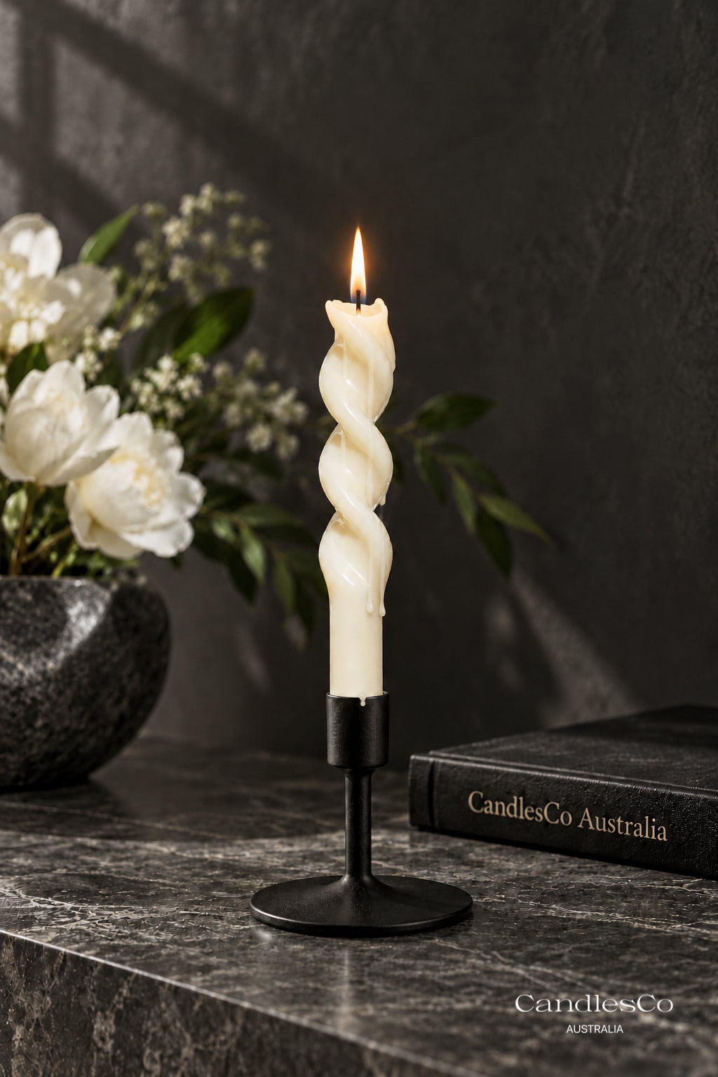 Twisted Spiral Taper Candle – Handmade Decorative Soy Candle