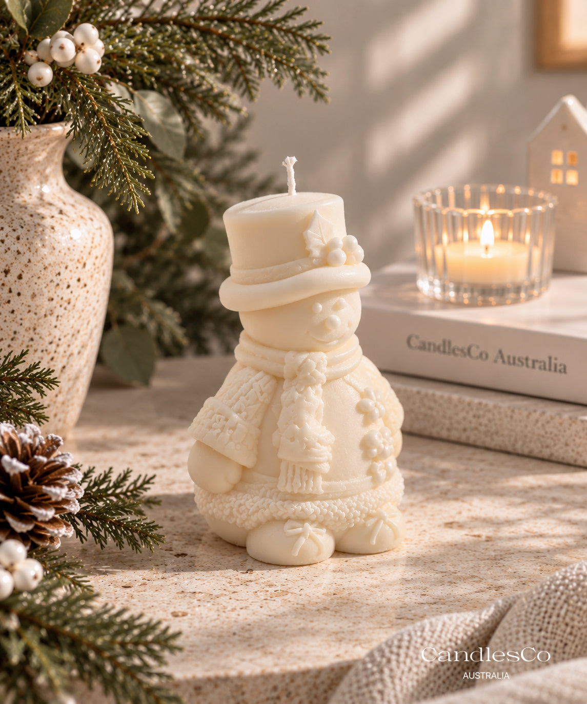 Snowman Candle – Handmade Soy Christmas Candle
