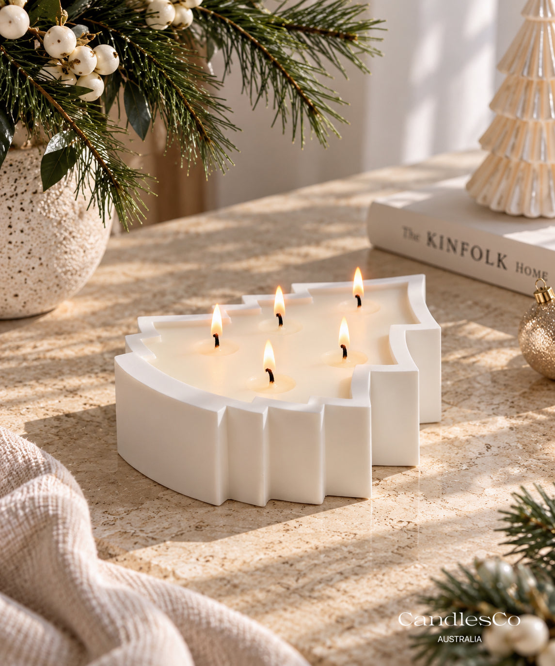 Christmas Tree Candle Bowl | Handmade Christmas Candle
