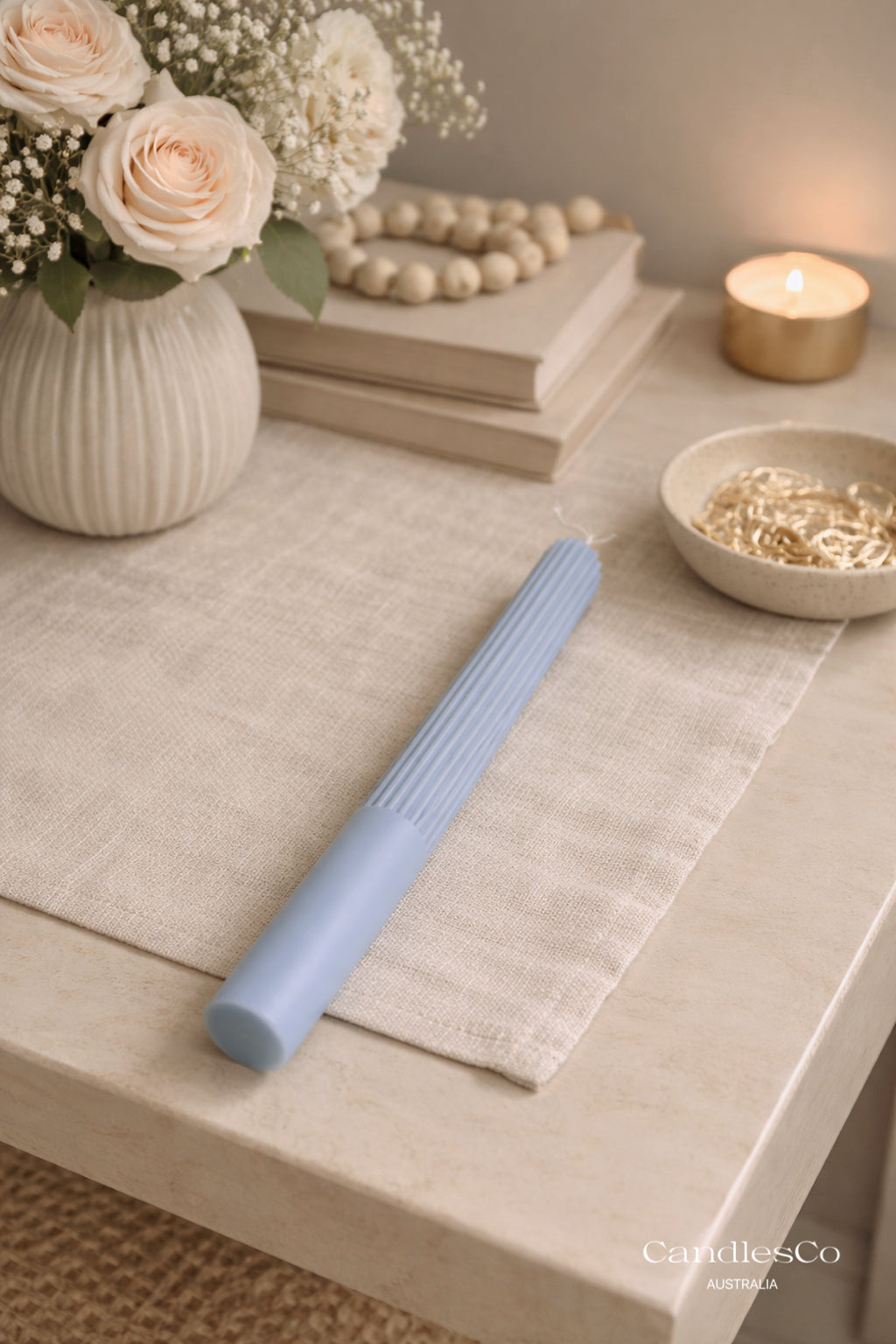 Ribbed Taper Candle
