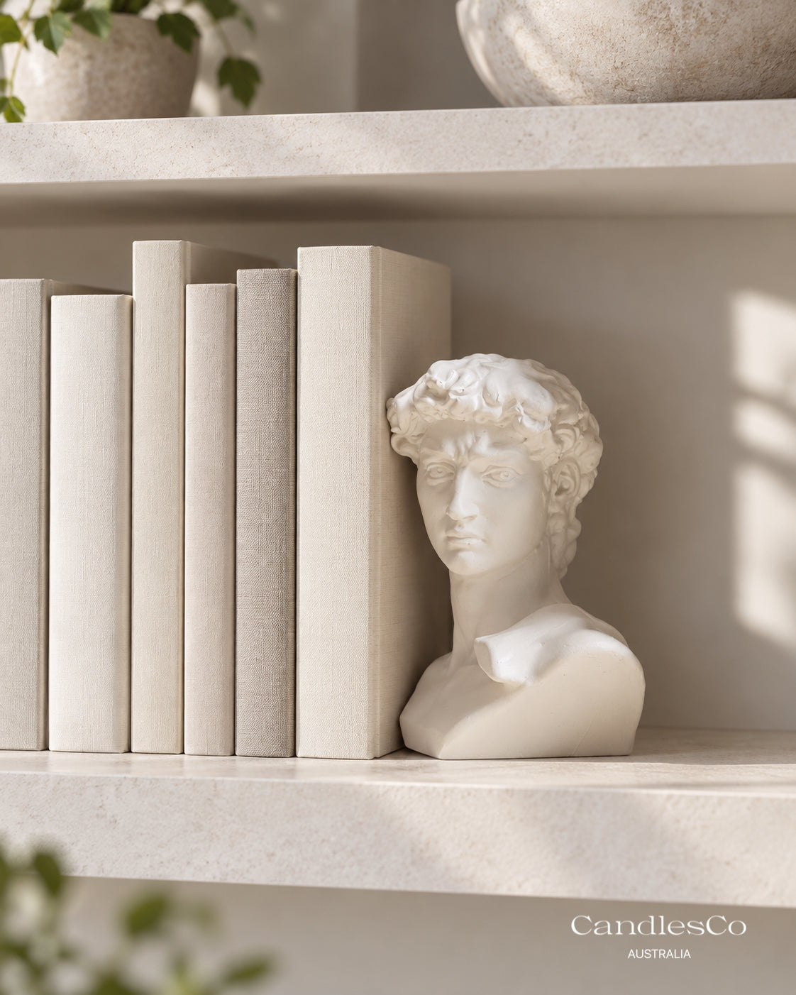 David Statue Bookend – Handmade Sculptural Book Holder & Home Decor