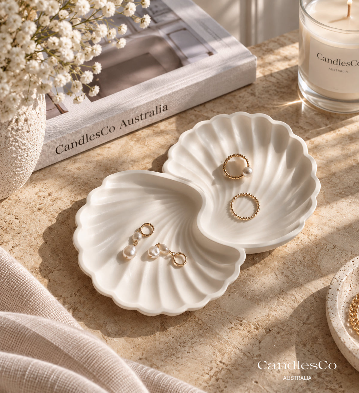 Double Shell Trinket Dish | Handmade Jewellery Tray