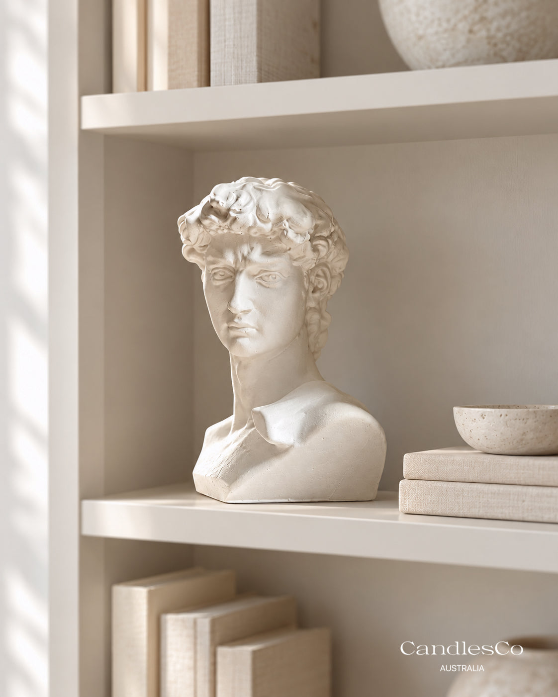 David Statue Bookend – Handmade Sculptural Book Holder & Home Decor