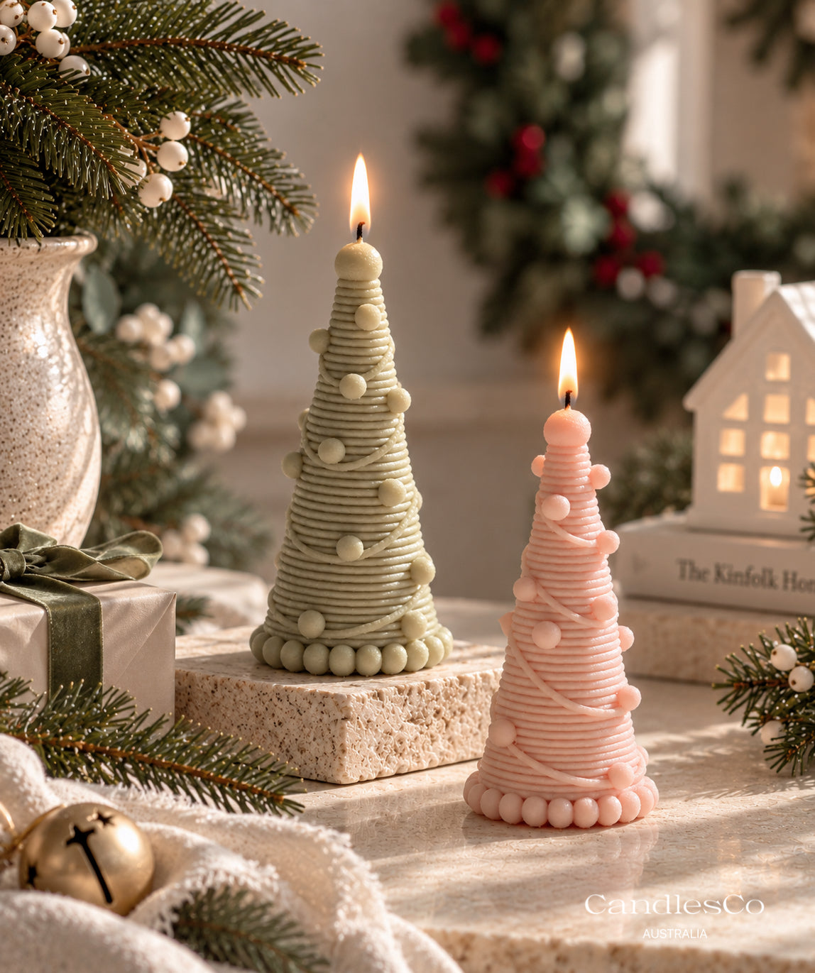 Festive Joy Bauble Tree Candle