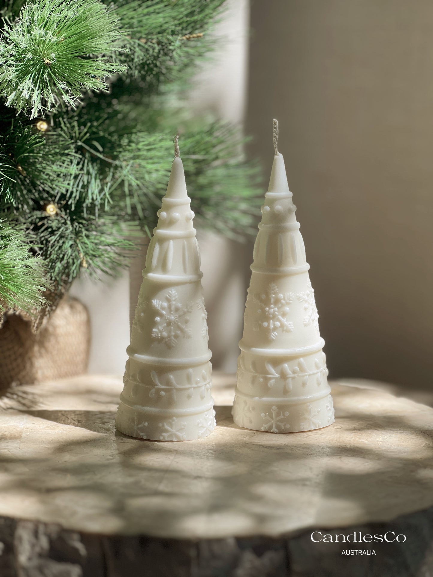Snowflake Tower Tree Candle