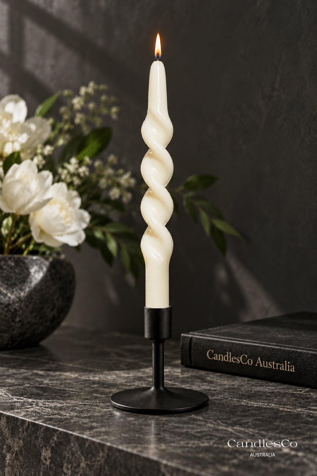 Twisted Spiral Taper Candle – Handmade Decorative Soy Candle