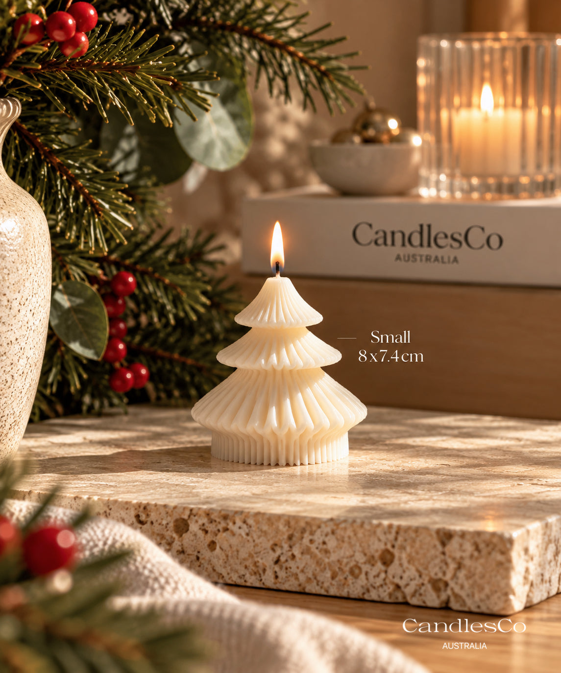Christmas Tree Candle Collection – 5 Handmade Soy Christmas Tree Designs