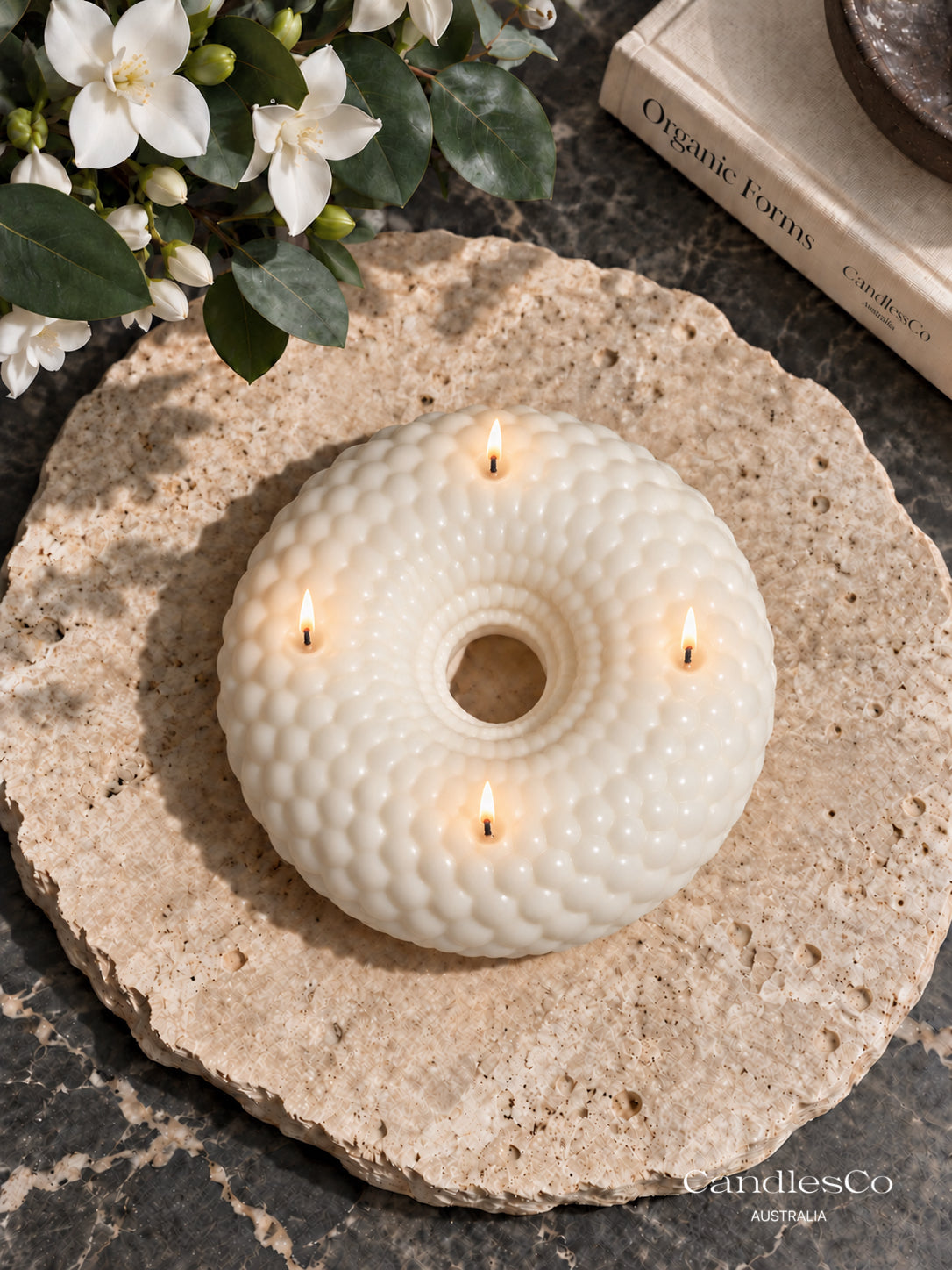 Bubble Donut Candle – Handmade 4 Wick Sculptural Soy Candle | Modern Home Décor