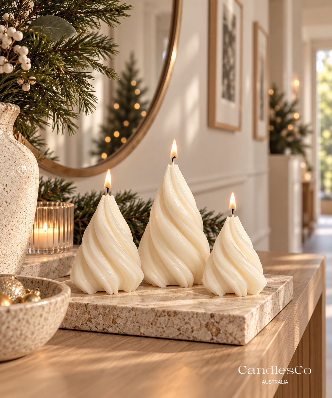 Twist Christmas Tree Candle – Handmade Soy Christmas Candle