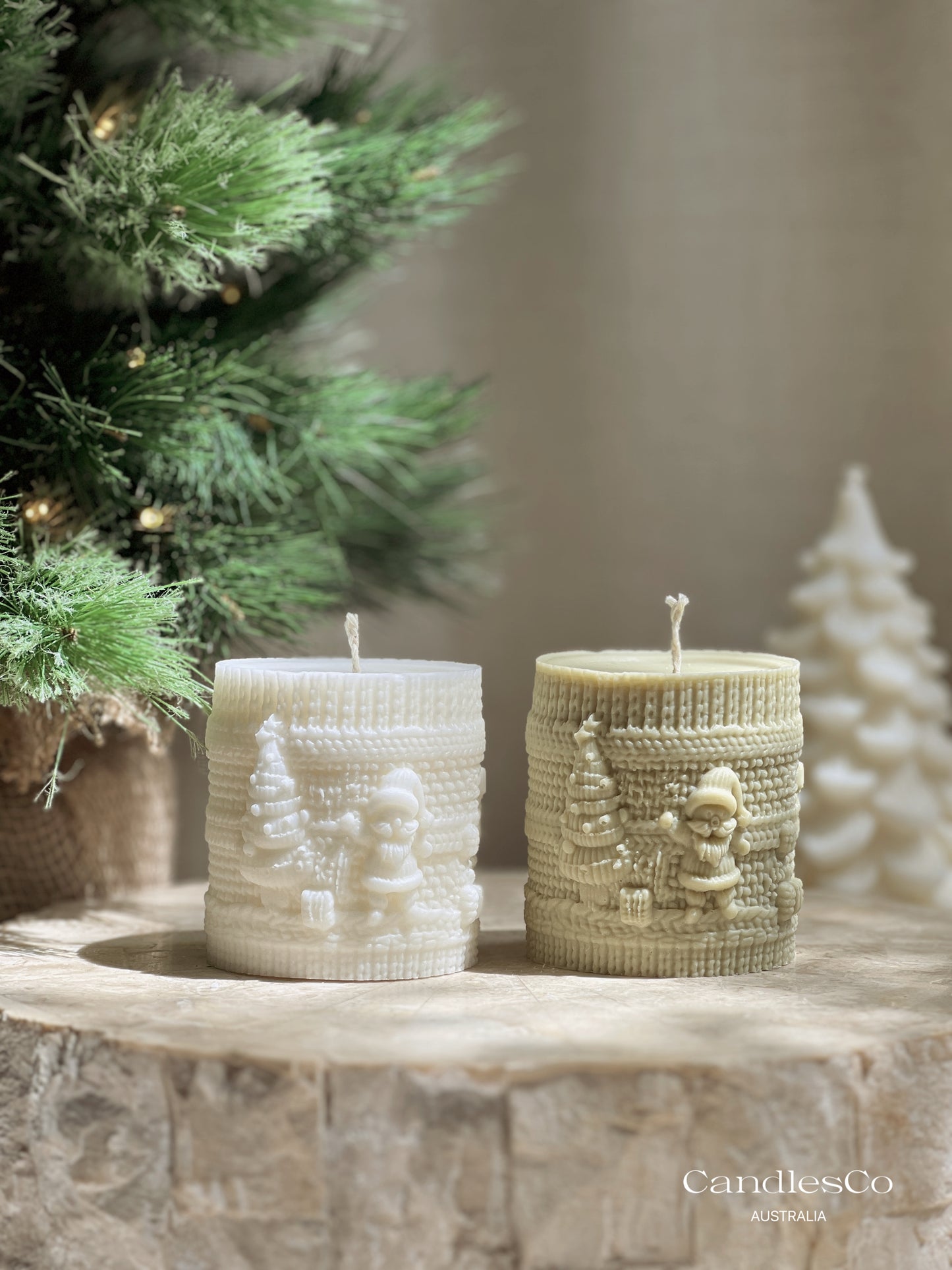 Christmas Knit Candle