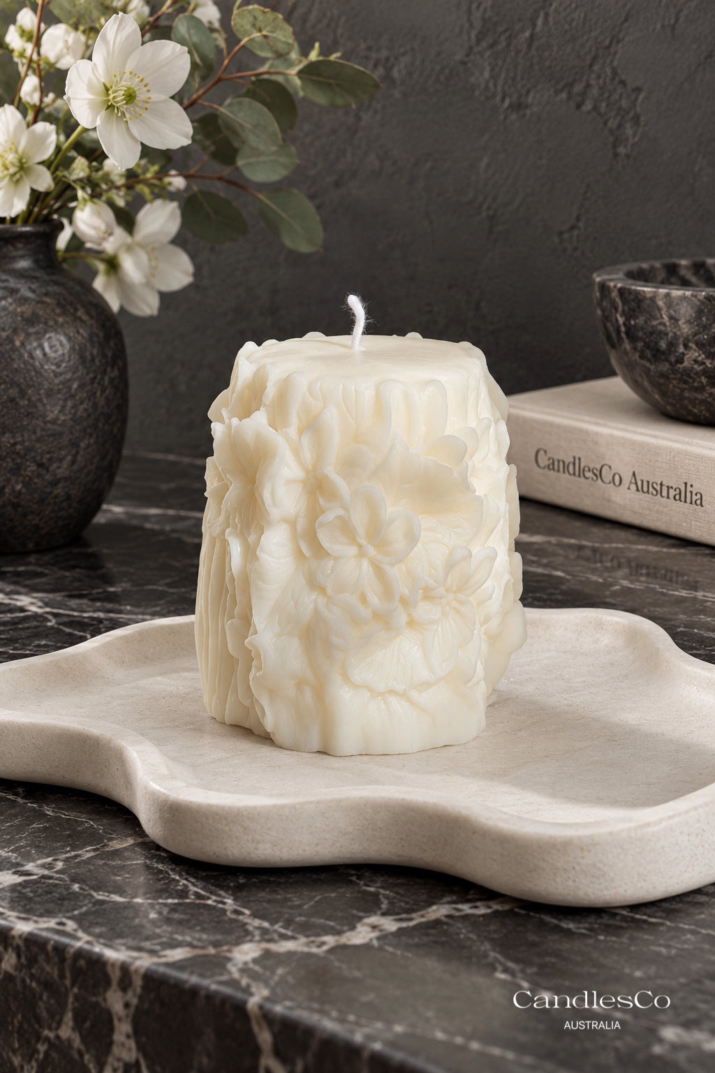 Floral Goddess Face Candle – Handmade Woman Portrait Soy Candle | Feminine Sculptural Home Décor