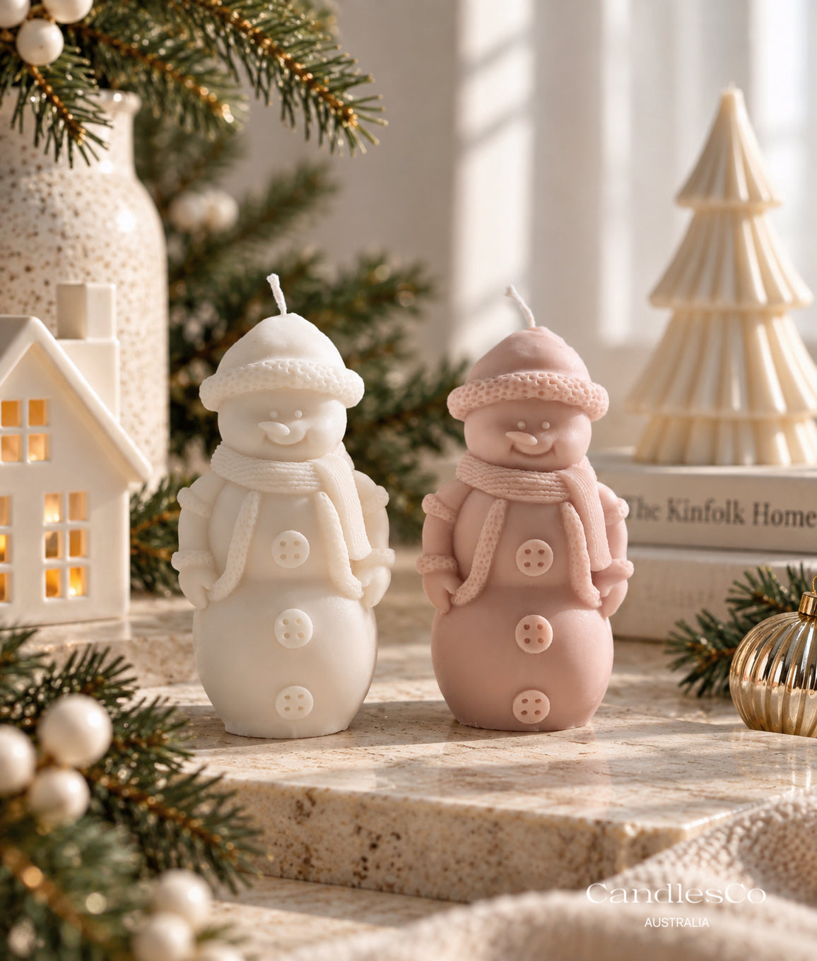 Large Snowmen Candle