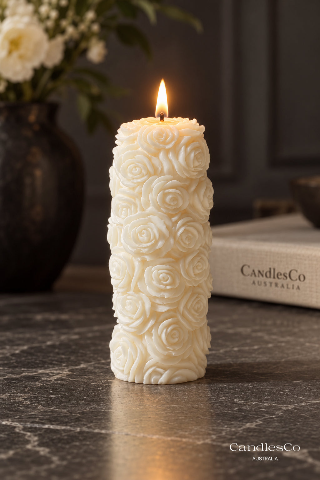 Rose Blossom Pillar Candle